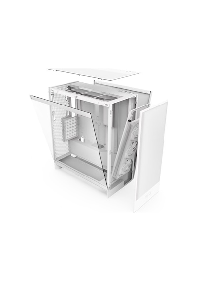 Nzxt H7 Flow 2024 CM-H72FW-R1 RGB Temperli Cam USB 3.2 ATX Mid Tower Kasa Nzxt H7 Flow 2024 CM-H72FW-R1 RGB Temperli Cam USB 3.2 ATX Mid Tower Kasa