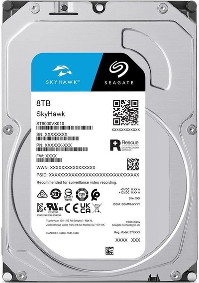 Seagate Skyhawk 8tb 5400rpm 256mb Sata3 St8000vx010 7/24 Guvenlık Resmi Disti li