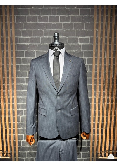 Dupont Classics Dupont Erkek Slim Fit 6 Drop Çizgili Viskon Mono Yaka Çift Düğme Çift Yırtmaç 2 Li Takım Elbise Açık Gri Dupont Classics Dupont Erkek Slim Fit 6 Drop Çizgili Viskon Mono Yaka Çift Düğme Çift Yırtmaç 2 Li Takım Elbise Açık Gri