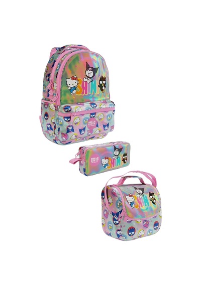 Hello Kitty-kuromi & Friends Temalı Lisanslı Premium 3'lü Okul Seti Sırt Çantası-beslenme Çantası-kalemlik -çok Renkli
