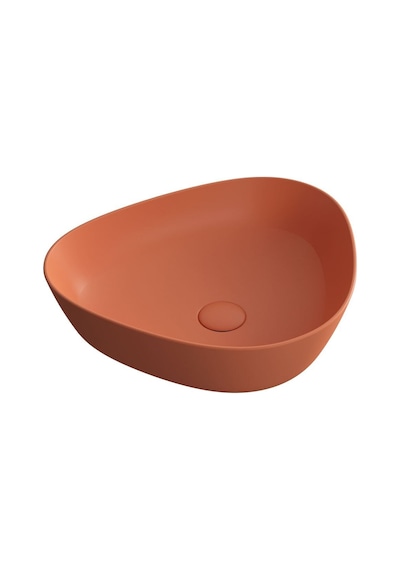 VitrA Plural Üçgen Alçak Çanak Lavabo Mat Terra Rossa 7812B477-0016