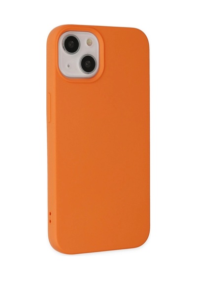 Apple  Uyumlu  iPhone 14 Plus Kılıf Nano İçi Kadife Silikon Turuncu