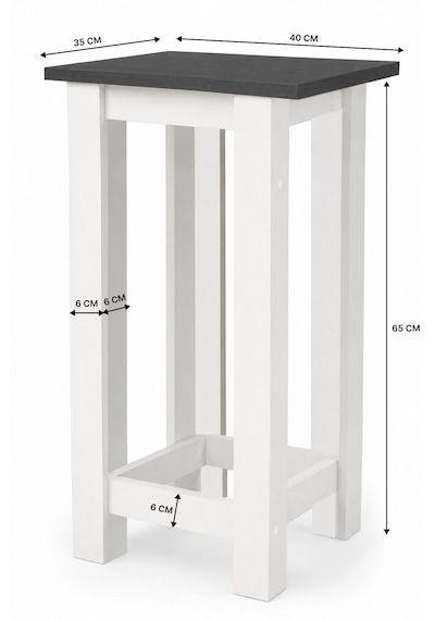 Gora Tabure - 40cm - Bar Sandalyesi - Bar Taburesi Beyaz - Antrasit