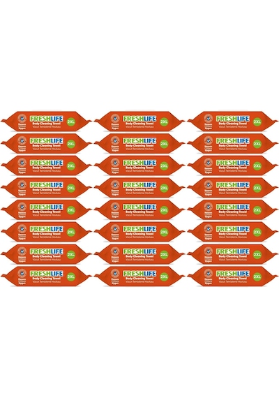Freshlife Hasta Vücut Temizleme Islak Mendil Havlu 50 Yaprak XL 24'lü Set