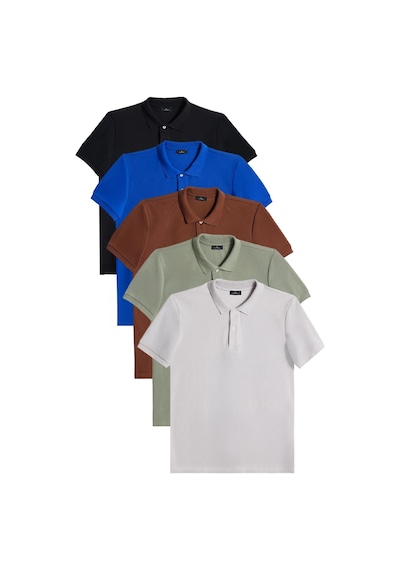 Tudors Erkek 5'li Paket Siyah-saks Mavi-kahverengi-haki-gri Slim Fit Pamuklu Düz Pike Polo Yaka Tişört-33031 Multi Çok Renkli Tudors Erkek 5'li Paket Siyah-saks Mavi-kahverengi-haki-gri Slim Fit Pamuklu Düz Pike Polo Yaka Tişört-33031 Multi Çok Renkli