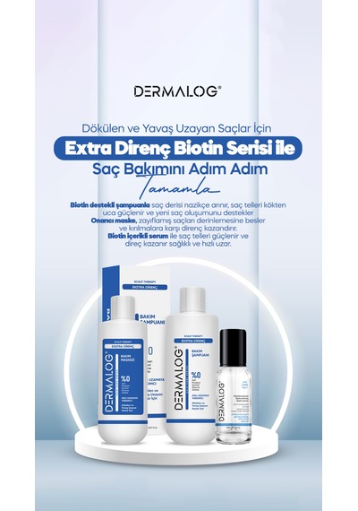 Dermalog Dökülen Ve Yavaş Uzayan Saçlar Için Ekstra Direnç Saç Bakım Seti 3 Lü