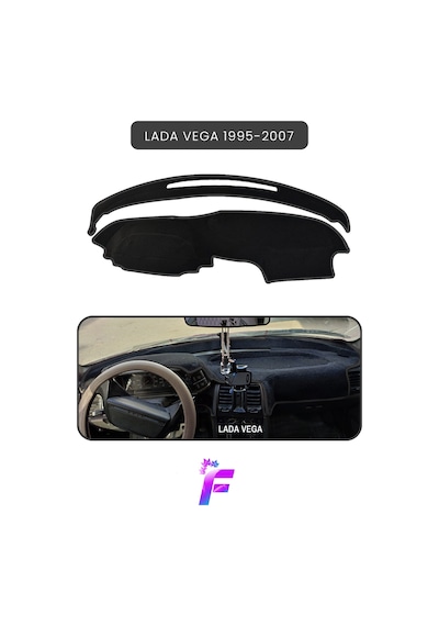 Lada Vega 1995-2007 Uyumlu Torpido,panel Örtüsü Hızlı Ve Kolay Montaj Kaymaz Tasarım Td24 Siyah