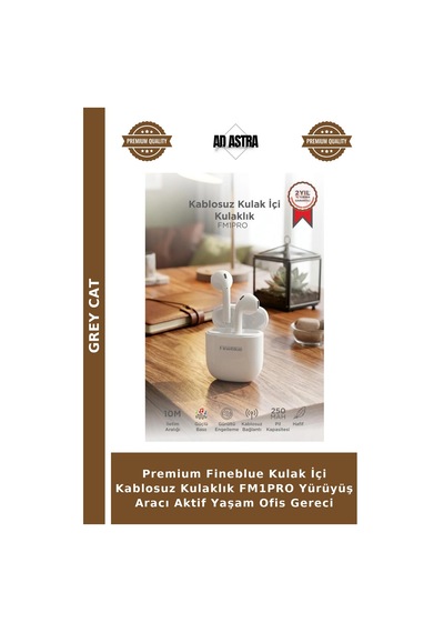 Premium Fineblue Kulak İçi Kablosuz Kulaklık Fm1pro Yürüyüş Aracı Aktif Yaşam Ofis Gereci