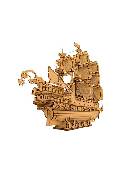 Algwooddesign Ejderha Gemisi Ahşap Maket Seti 823 Parça Dıy 3d Puzzle Yelkenli Gemi Koleksiyoner Modeli