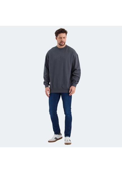 Slazenger VADIK Oversize Erkek  Koyu Gri Sweatshirt