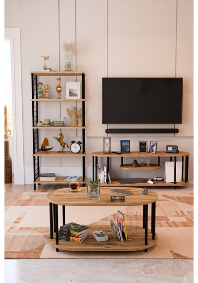 Salon Oturma Odası Takımı Metal Ayaklı Tv Ünitesi Kitaplık Orta Sehpa Avantajlı Mobilya Seti Atlantik Çam Salon Oturma Odası Takımı Metal Ayaklı Tv Ünitesi Kitaplık Orta Sehpa Avantajlı Mobilya Seti Atlantik Çam