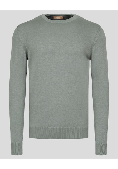 Granit Erkek Bisiklet Yaka Triko Slim Fit Pamuklu Kazak Ncs Jeans 3002-Granit