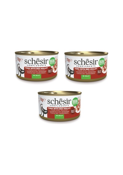 Schesir Ton Ve Barbun Balıklı Jöleli Tamamlayıcı Kedi Konservesi 70 Gr. X 3 Adet