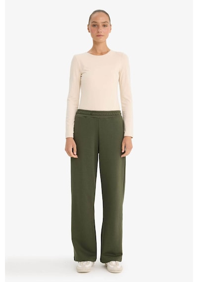 Defacto Straight Fit Beli Lastikli Basic Düz Cepli Eşofman Altı F7143ax25aukh211 Haki