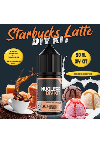 Nuclear 30 Ml Dıy Kit Starbucks Latte Gıda Aroması 6 Ml Aroma İçerir
