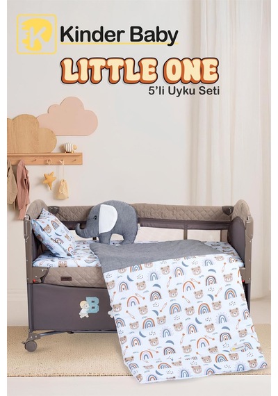 Kinder Baby Little One 5'li Oyun Parkı Uyku Seti Mavi Ayıcık