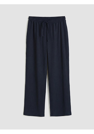 Lcw Comfort Lacivert Beli Lastikli Dokulu Kadın Pantolon