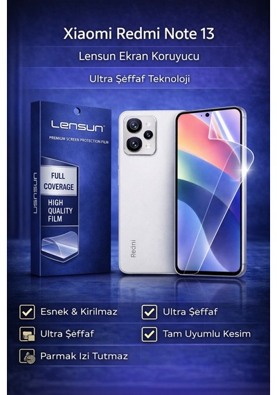 Xiaomi Redmi Note 13 Lensun Ultra Şeffaf Esnek Ekran Koruyucu