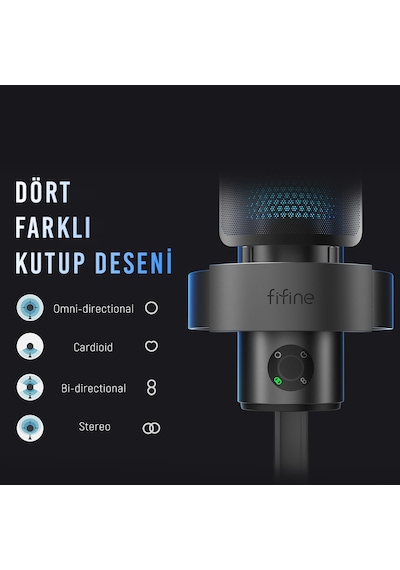 Fifine Ampligame A9 Usb Oyuncu Yayıncı Bilgisayar Mikrofonu
