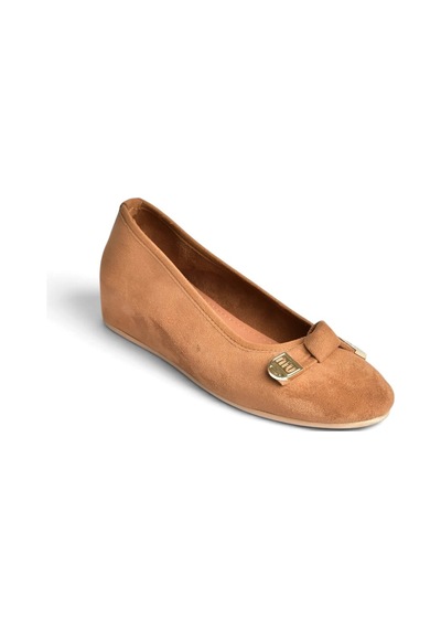 Fox Shoes Y250750702 Taba Süet Alçak Dolgu Tabanlı Kadın Ayakkabı