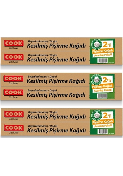 Cook Doğal Pişirme Kağıdı 16*2'Li (3 Çift)