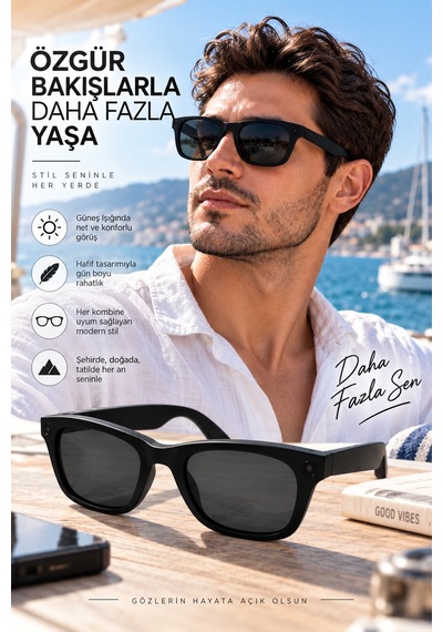 Kameralı Akıllı Güneş Gözlüğü Smart Glasses Anı Kaydetme