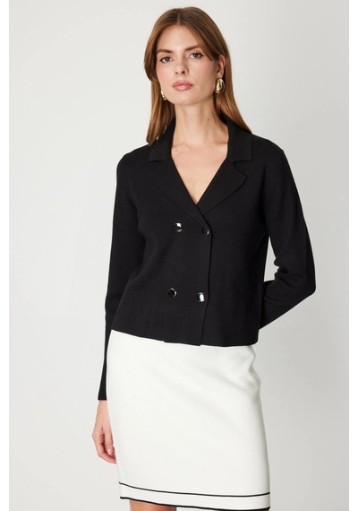 On Fashion Düğmeli Ceket 69506 Siyah