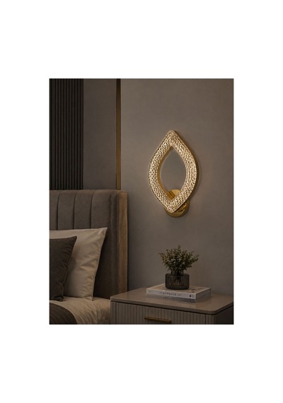Yonca Model Tekli Eskitme 3 Renk Modu Kristal Taşlı Salon Mutfak Yatak Çocuk Odası Aplik Gümüş