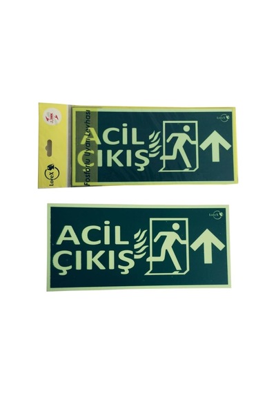 Lorex Lr-fu Acil-çıkış Yazılı Yukarı Ok Yön Gösteren Fosforlu Yön Levhası 1