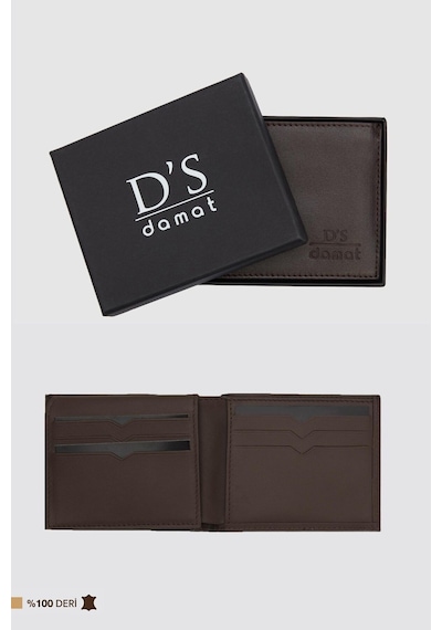 D's Damat Ds Damat Kahverengi Kutulu Hakiki Deri Cüzdan 2H1119ST134 Kahverengi