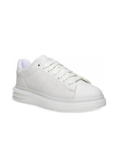 Best Of 628-26 Cilt Deri Anatomik Taban Bağcıklı Erkek Sneaker Beyaz