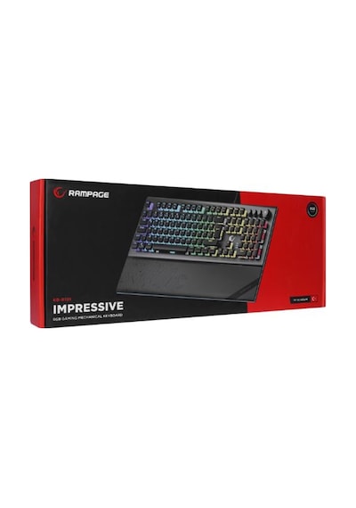 Rampage Kb-r101 Impressıve Gri-siyah Usb Rgb Aydınlatmalı İnce Tasarım Red Switch Oyuncu Klavyesi