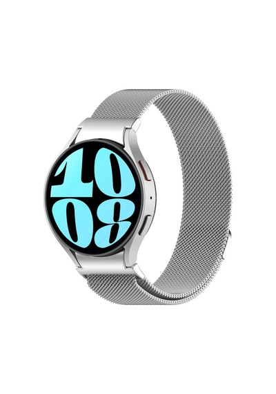 Samsung Galaxy Watch 6 Classic 43mm Uyumlu Krd-01 Metal Kordon - Gümüş