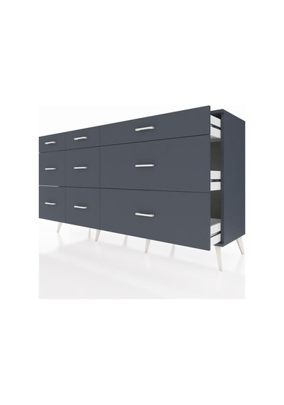 Kronos Konsol 9 Çekmeceli 176x59x99 Antrasit-antrasit Antrasit-antrasit