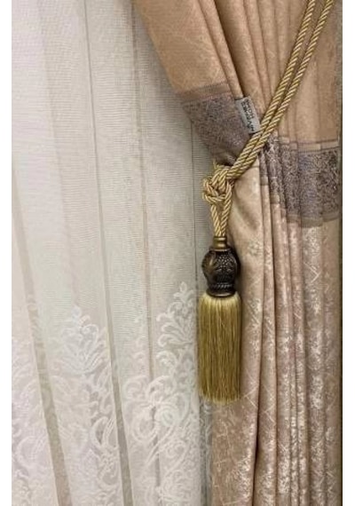 Nivemeshome Melisa Pano Fon Perde Gold 1/3 Sık Pileli Perde Apm 80x250