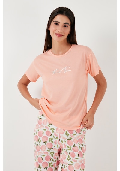 Lela Regular Fit Bisiklet Yaka Kısa Kollu Bayan Pijama Takımı 65770105 Somon Lela Regular Fit Bisiklet Yaka Kısa Kollu Bayan Pijama Takımı 65770105 Somon