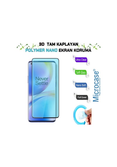 Oneplus 8 Pro 3D Polymer Kavisli Tam Kaplayan Nano