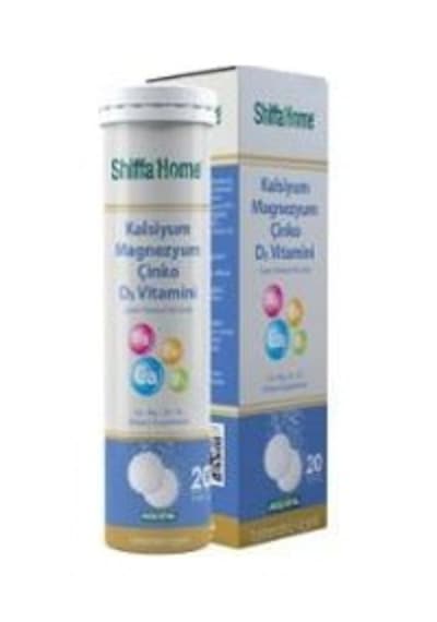 Shiffa Home Kalsiyum Magnezyum Çinko D3 Vitamini 20 Tablet
