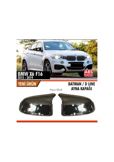 Bmw X6 Uyumlu F16 2015-2019 Batman Ayna Kapağı Parlak Siyah Parça