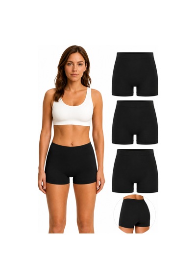 Westicgiyim 3'lü Lazer Kesim Kadın Boxer Külot Dikişsiz İz Yapmaz Esnek Rahat S-m-l-xl 36-42 Siyah
