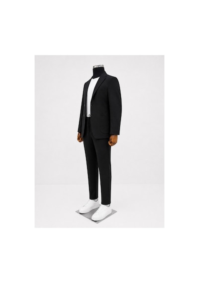 Suit Aydın İtalyan Kesim Spor Takım Elbise Spor Jogger Takım Elbise Jakarlı Kumaş Siyah