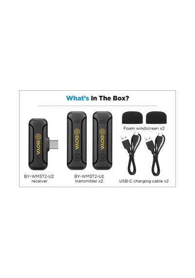 Boya By-wm3t2-u2 İkili 3.5mm Jacklı Kablosuz Mikrofon