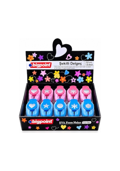 Bigpoint Şekilli Delgeç 3.8cm 5 Model X 10 Adet Diger