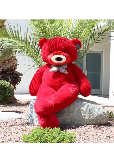 Papyonlu Sevimli Peluş Şaşkın Ayı 80 Cm - Sevgiliye Özel Hediye 001