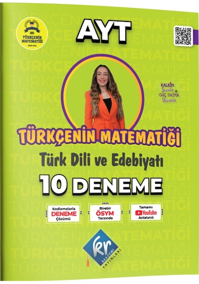 Gamze Hoca Türkçenin Matematiği AYT Türk Dili ve Edebiyatı 10 Deneme - KR Akademi