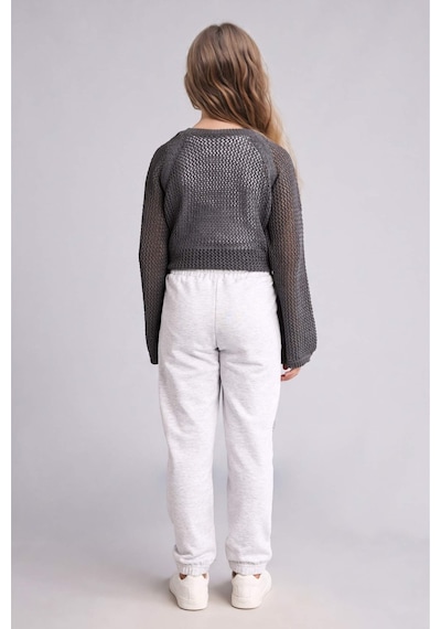 Defacto Esnek Belli Jogger Fıt Eşofman Altı Kız Çocuk X9036a626augr400 Gri-gr400