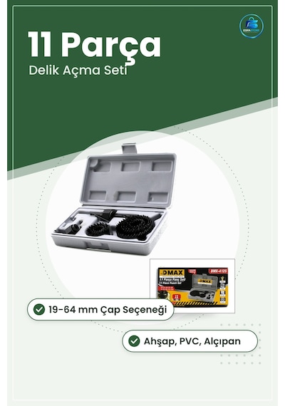 Buat Panç Seti 11 Parça İle 64 Mm Matkap Ucu Ahşap Pvc Alçıpan Sa