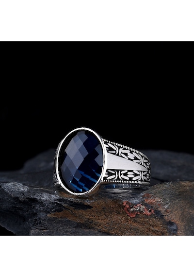 Zirkon Taşlı Kral Zincir Model 925 Ayar Gümüş Erkek Yüzük