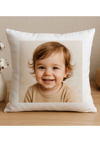 Bk Gift Kişiye Özel Fotoğraflı Beyaz Kırlent Yastık-1, Arkadaşa Hediye, Sevgiliye Hediye Kobitmeyencom34015 Bk Gift