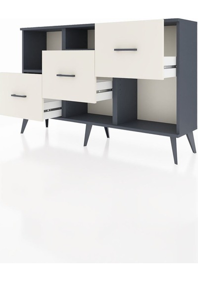 Arges Konsol 2 Raflı 3 Çekmeceli 132x30x83 Antrasit-antrasit/aytaşı Antrasit/aytaşı Arges Konsol 2 Raflı 3 Çekmeceli 132x30x83 Antrasit-antrasit/aytaşı Antrasit/aytaşı